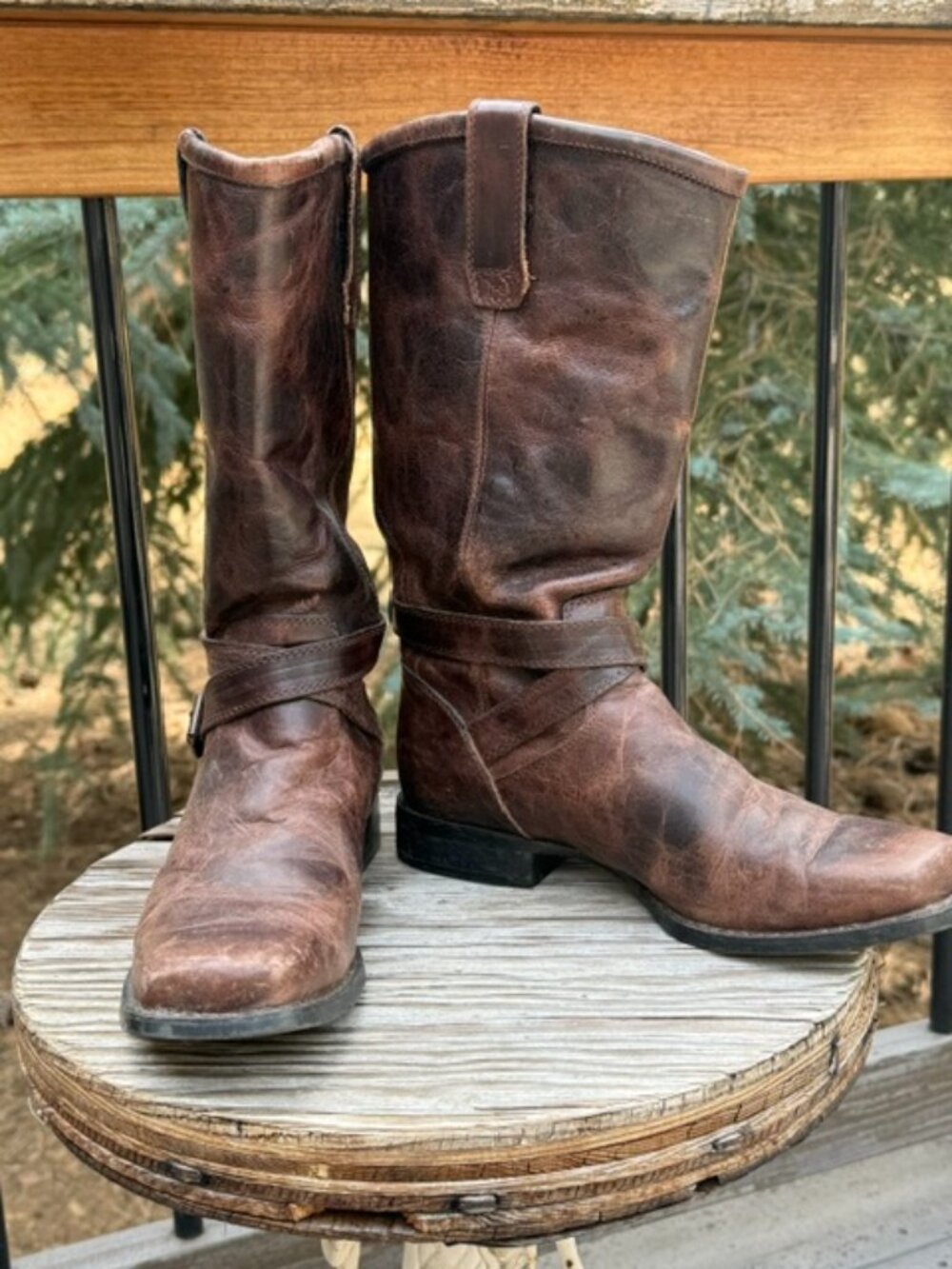 Durango Women's Distressed Leather Harness Boots